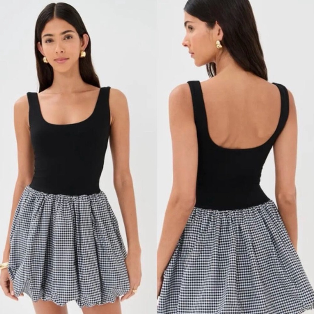 LE BOP Piper Combo Gingham Sleeveless Bubble Mini Dress Size S